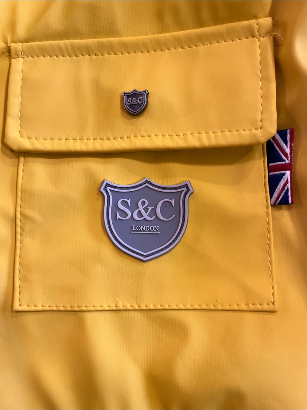 Sydney and Co. London Yellow Waterproof Dog Rain Jacket with Hood - Picture 2 of 6